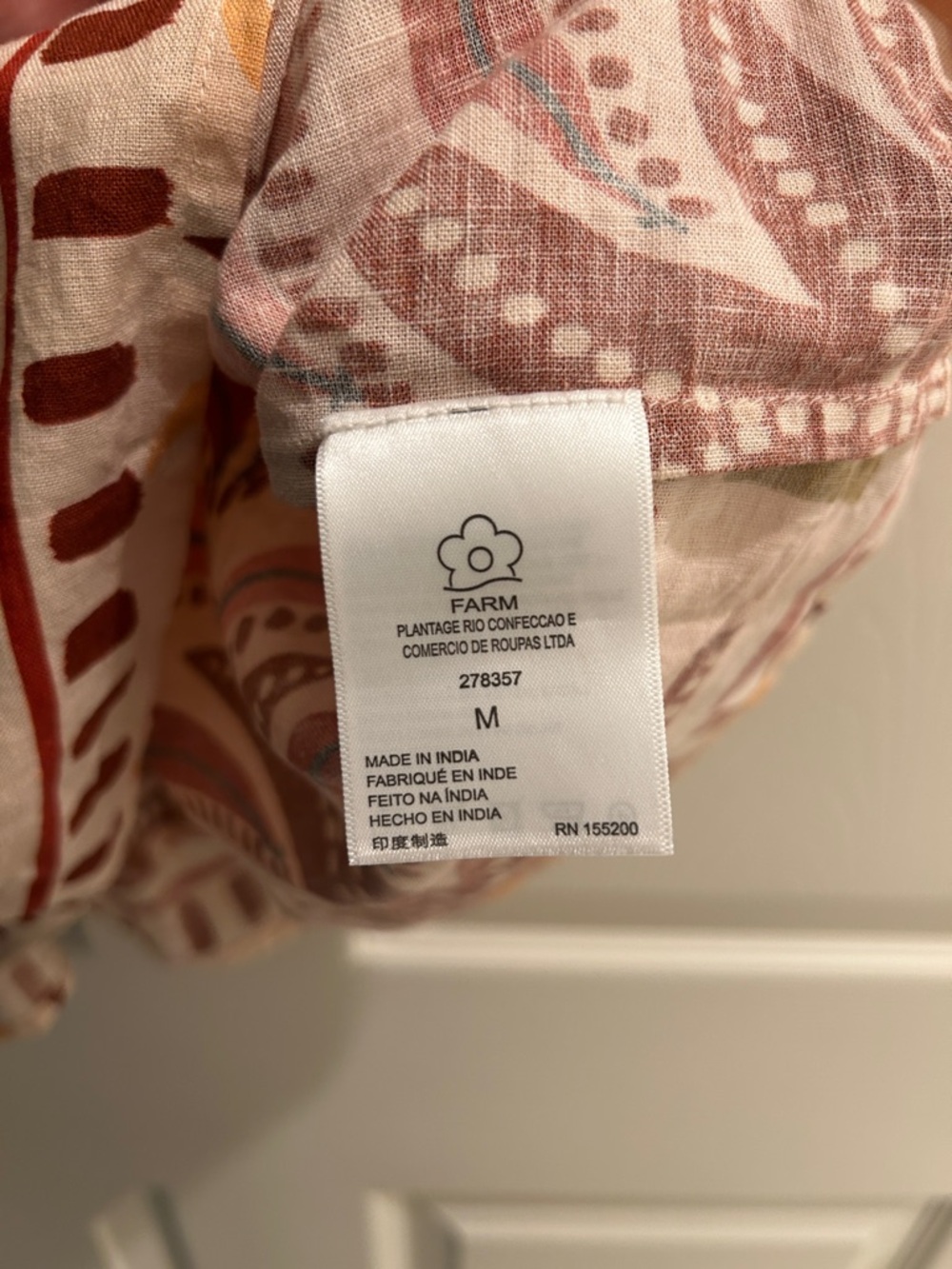 ARRIVED! NWOT Farm Rio for Anthropology Square Neck Linen Puff Sleeve Dress - Picture 7 of 8